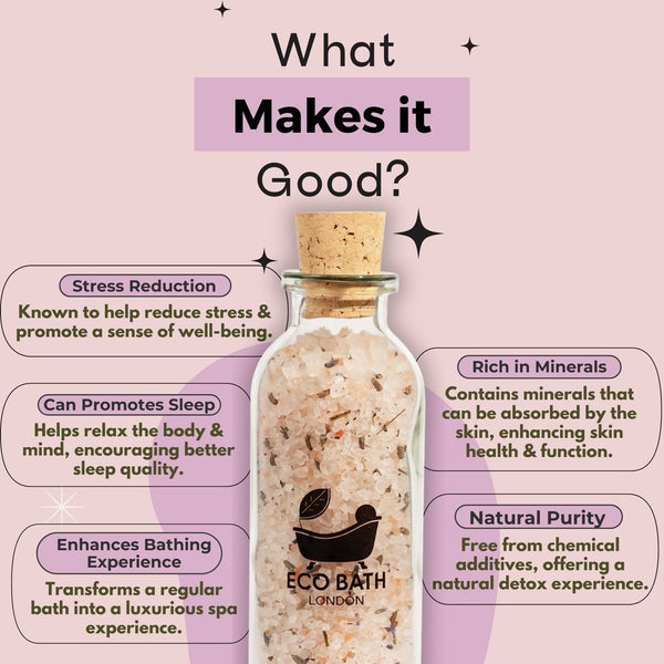 Eco Bath London Eco Bath London Lavender Himalayan Bath Salt 300g - Pink Himalayan Bath Salt Infused With Lavender