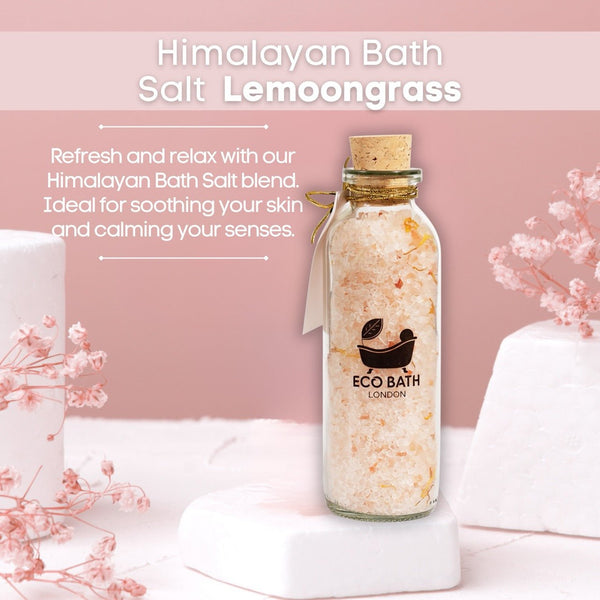 Eco Bath London Eco Bath London Lemongrass Himalayan Bath Salt 300g - Premium Himalayan Salt Infused With Lemongrass & Calendula