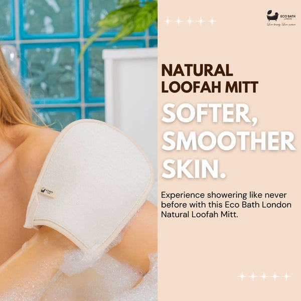 Eco Bath London Eco Bath London Natural Loofah Bath Mitt - Premium Exfoliating Bath Glove For Smooth And Radiant Skin