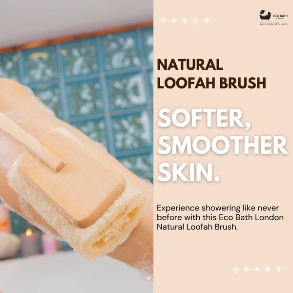 Eco Bath London Eco Bath London Natural Loofah Brush - Premium Loofah Body Brush With Handle