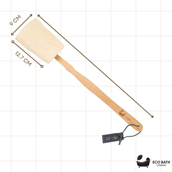 Eco Bath London Eco Bath London Natural Loofah Brush - Premium Loofah Body Brush With Handle