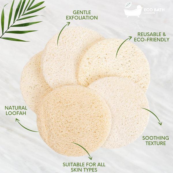 Eco Bath London Eco Bath London Natural Loofah Face Exfoliating Scrubber Pads - 6 Count (1 Pack)