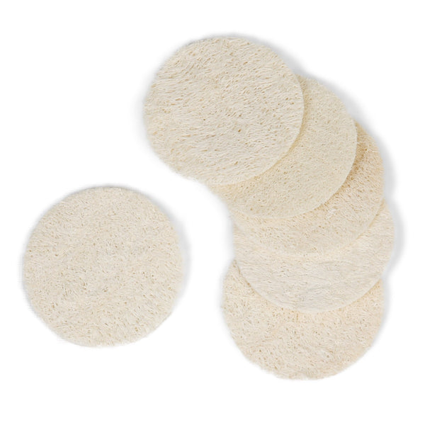 eco bath london Eco Bath London Natural Loofah Face Exfoliating Scrubber Pads - 6 Count (1 Pack)