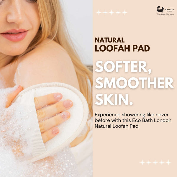 Eco Bath London Eco Bath London Natural Loofah Pad - Exfoliating Loofah Bath Sponge For Women And Men