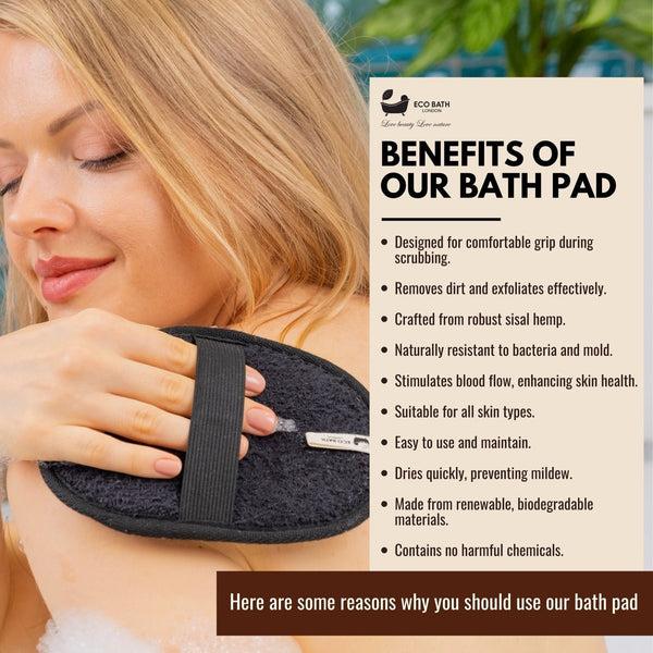 Eco Bath London Natural Sisal Hemp Bath Pad Black