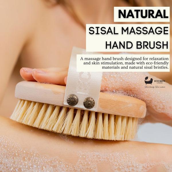 Eco Bath London Eco Bath London Natural Sisal Massage Hand Brush - Dry Brushing Hand Brush For Exfoliation