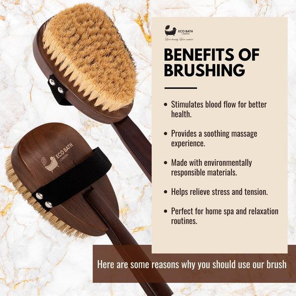 Eco Bath London Eco Bath London Natural Sisal Walnut Wood Body Brush - Luxurious Dry Brushing Body Brush