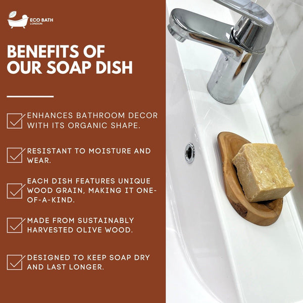 Eco Bath London Eco Bath London Olive Wood Leaf Soap Dish