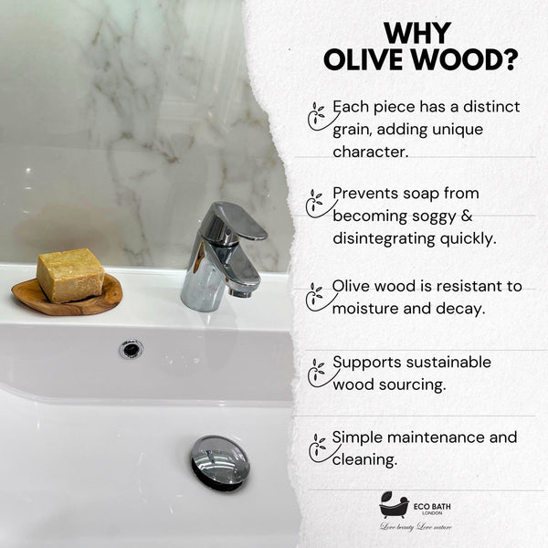 Eco Bath London Eco Bath London Olive Wood Leaf Soap Dish