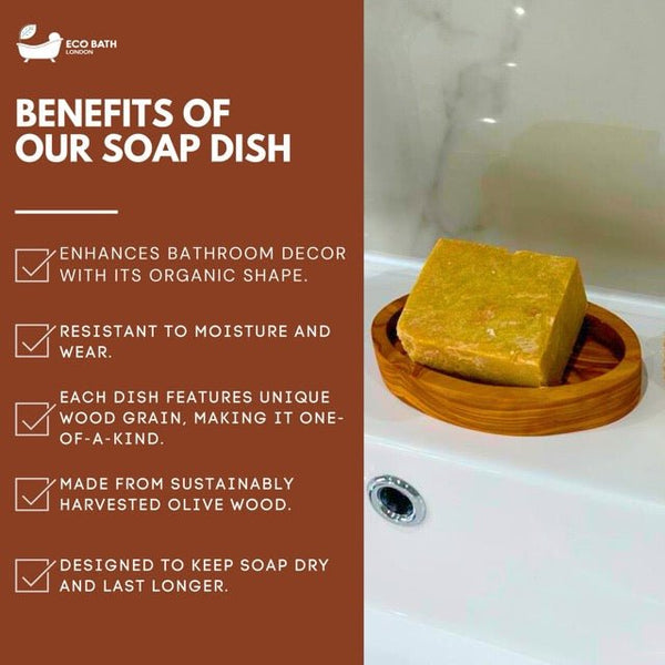 Eco Bath London Eco Bath London Olive Wood Oval Soap Dish