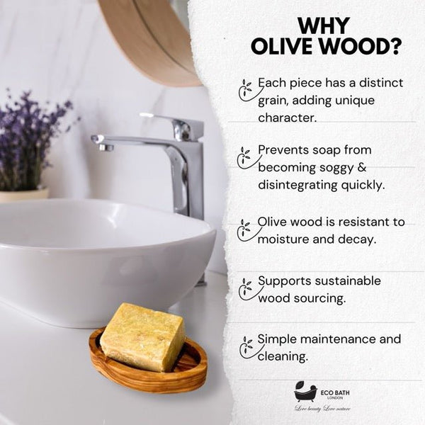 Eco Bath London Eco Bath London Olive Wood Oval Soap Dish