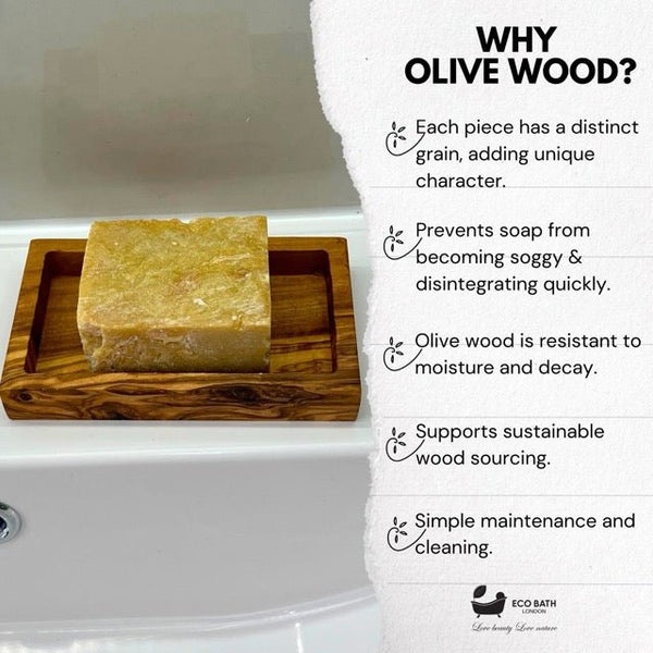 Eco Bath London Eco Bath London Olive Wood Rectangle Soap Dish