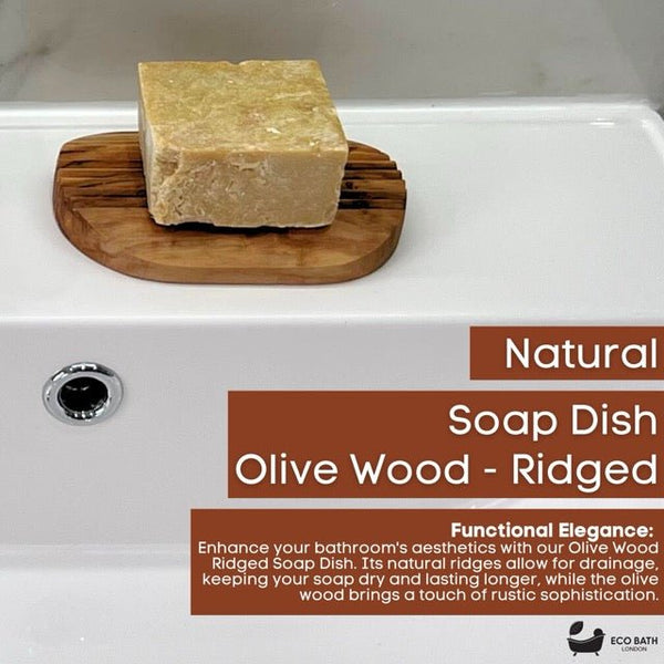 Eco Bath London Eco Bath London Olive Wood Ridged Soap Dish