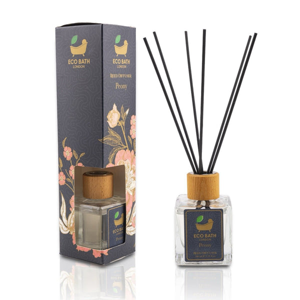 eco bath london Eco Bath London Peony Reed Diffuser - Beautiful Bouquet of Peonies Fragrance Intensive Fresh & Long Lasting Room Diffuser 100ml (3.38 Fl.Oz)