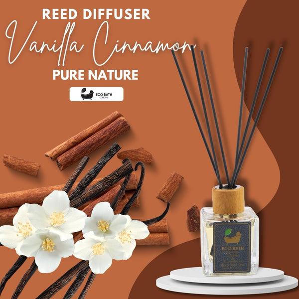 Eco Bath London Eco Bath London Vanilla Cinnamon Reed Diffuser - Luxurious Herbal Scent Of Cinnamon And Vanilla Long Lasting Room Diffuser 100ml (3.38 Fl.Oz)