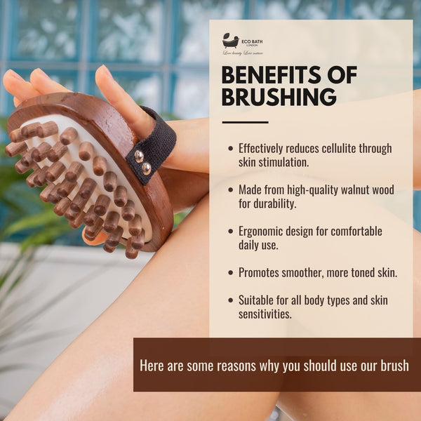 Eco Bath London Eco Bath London Walnut Wood Cellulite Hand Brush - Luxurious Cellulite Treatment Brush