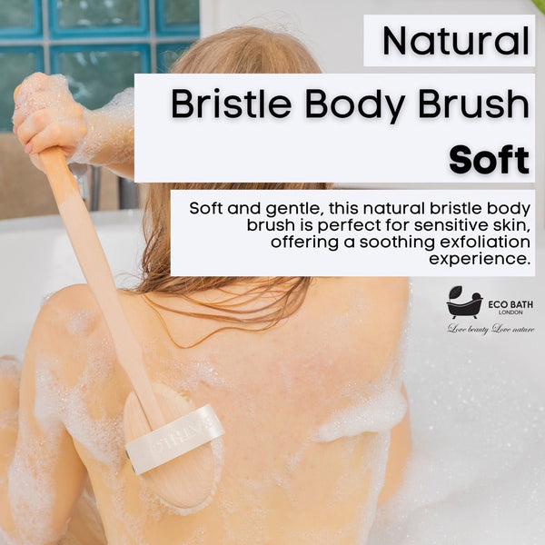 Eco Bath London Eco Bath Natural Bristle Body Brush Detachable With Soft Bristles
