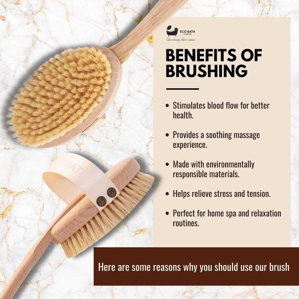 Eco Bath London Eco Bath Natural Bristle Body Brush Detachable With Soft Bristles