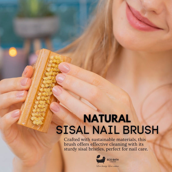 Eco Bath London Eco Bath Natural Sisal Nail Brush Collection - Available In Beech Wood Walnut Wood And Olive Wood