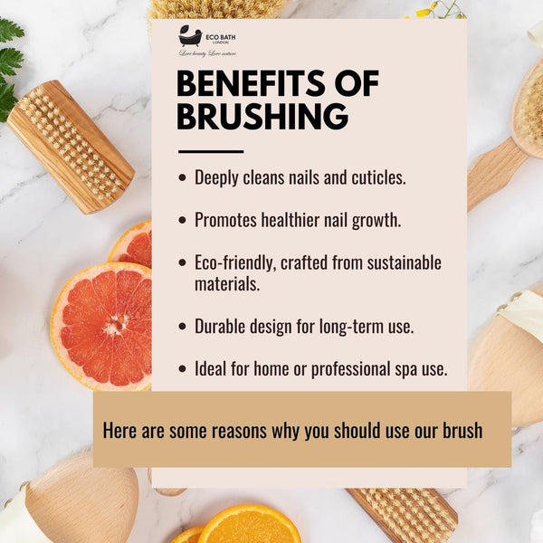 Eco Bath London Eco Bath Natural Sisal Nail Brush Collection - Available In Beech Wood Walnut Wood And Olive Wood