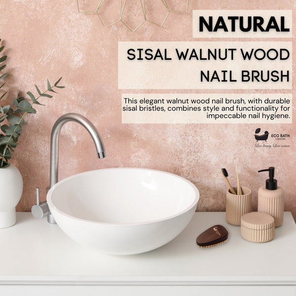 Eco Bath London Eco Bath Natural Sisal Walnut Wood Nail Brush - Luxurious Design