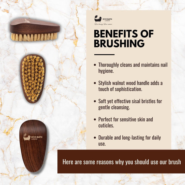 Eco Bath London Eco Bath Natural Sisal Walnut Wood Nail Brush - Luxurious Design