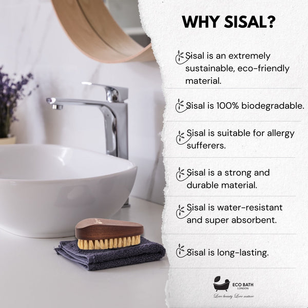 Eco Bath London Eco Bath Natural Sisal Walnut Wood Nail Brush - Luxurious Design