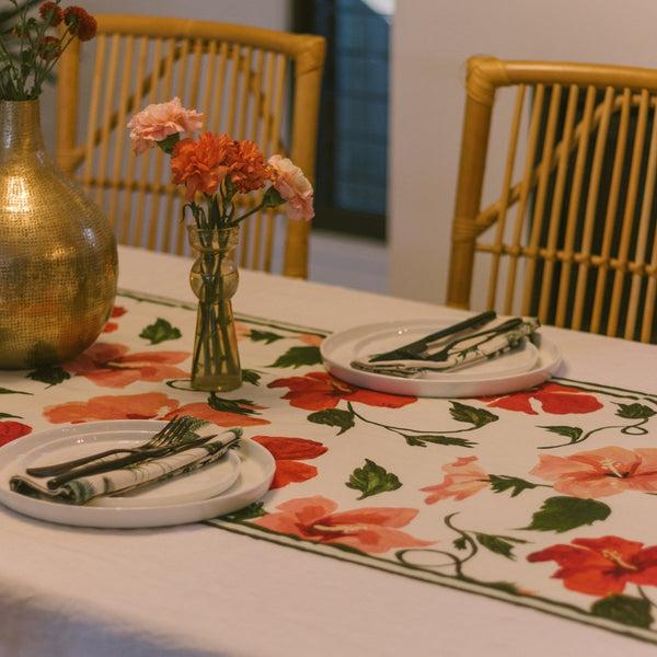 Eco By Sonya Hibiscus Table Runner