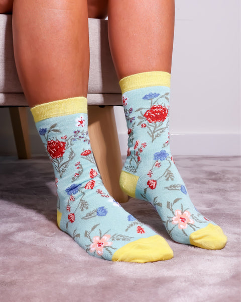 Eco Chic Eco Chic Eco-Friendly Bamboo Socks Floral