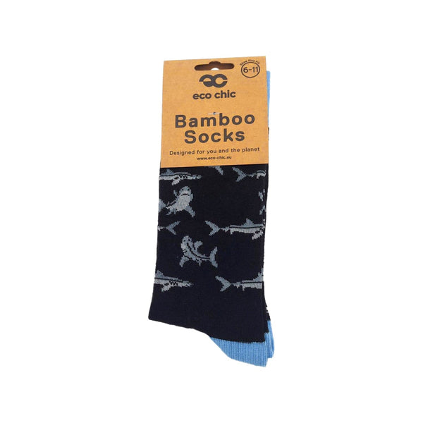 Eco Chic Eco Chic Eco-Friendly Bamboo Socks Sharks