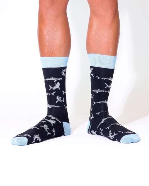 Eco Chic Eco Chic Eco-Friendly Bamboo Socks Sharks