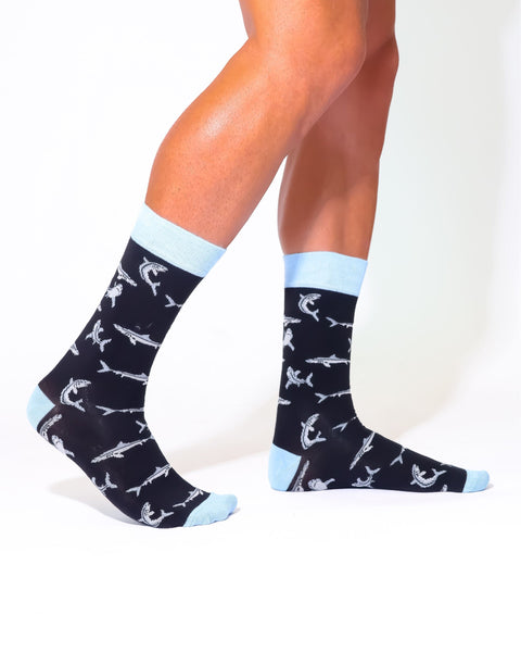 Eco Chic Eco Chic Eco-Friendly Bamboo Socks Sharks