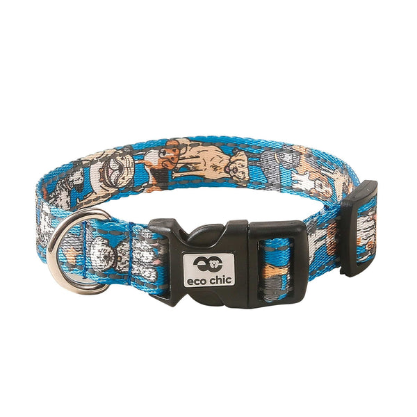 eco chic Eco Chic Recycled Dog Collar - Dogs Blue