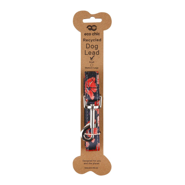 Eco Chic Eco Chic Recycled Dog Lead - Poppies Navy