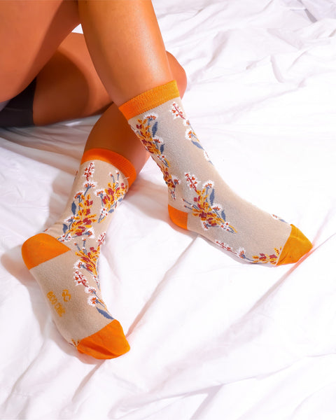 Eco Chic Eco Chic Eco-Friendly Bamboo Socks Flowers