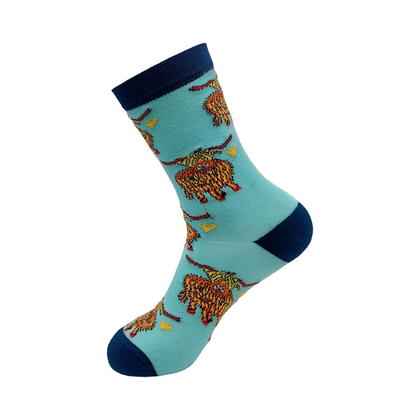 eco chic Eco Chic Eco-Friendly Bamboo Socks Highland Cow