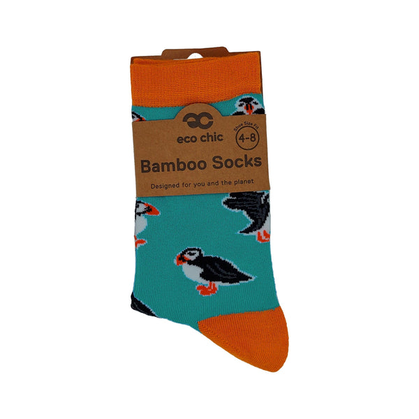 Eco Chic Eco Chic Eco-Friendly Bamboo Socks Puffins
