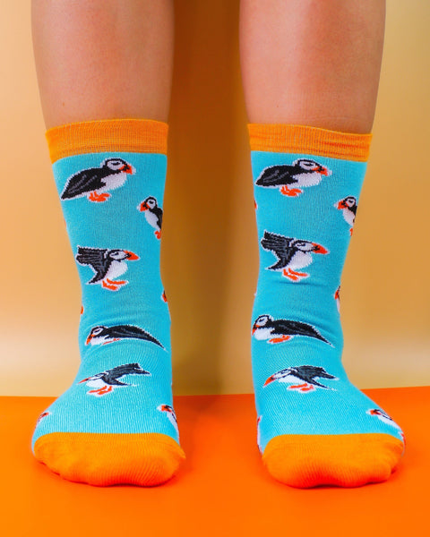 Eco Chic Eco Chic Eco-Friendly Bamboo Socks Puffins