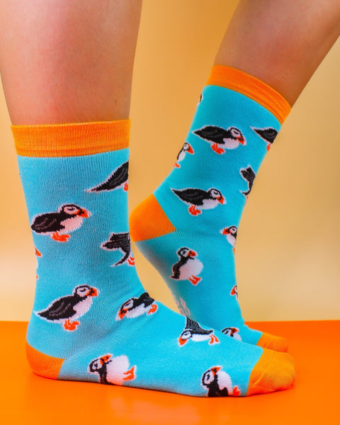 Eco Chic Eco Chic Eco-Friendly Bamboo Socks Puffins