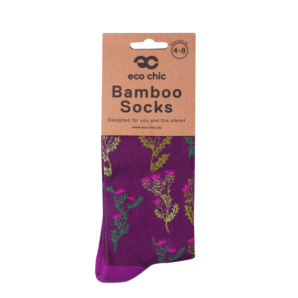 Eco Chic Eco Chic Eco-Friendly Bamboo Socks Thistle