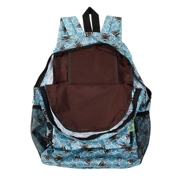 Eco Chic Eco Chic Lightweight Foldable Backpack Bumble Bees