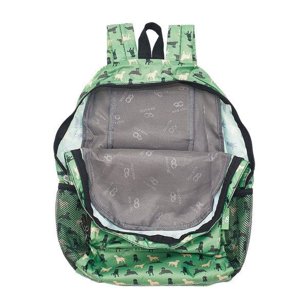 Eco Chic Eco Chic Lightweight Foldable Backpack Labradors