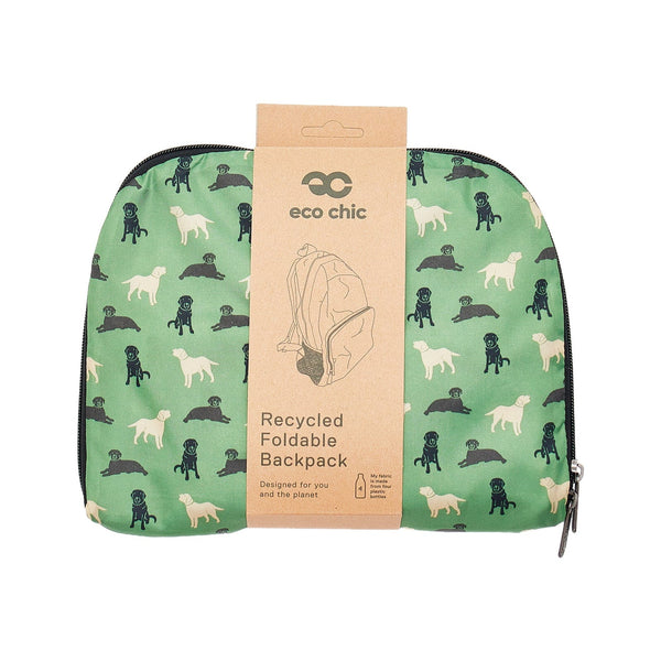 Eco Chic Eco Chic Lightweight Foldable Backpack Labradors