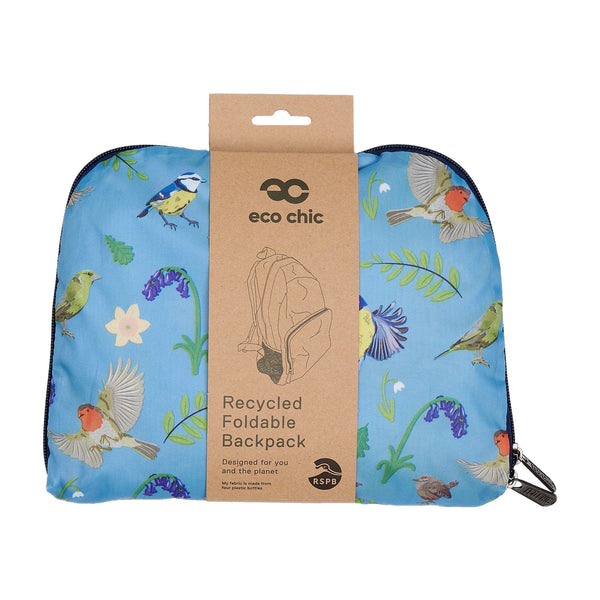 Eco Chic Eco Chic Lightweight Foldable Backpack RSPB Birds