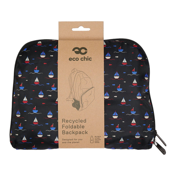 Eco Chic Eco Chic Lightweight Foldable Backpack Yachts