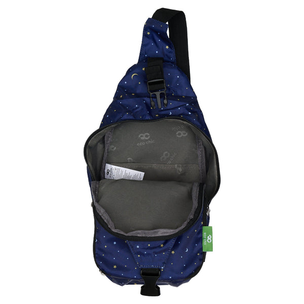 Eco Chic Eco Chic Lightweight Foldable Crossbody Bag Stars And Moons