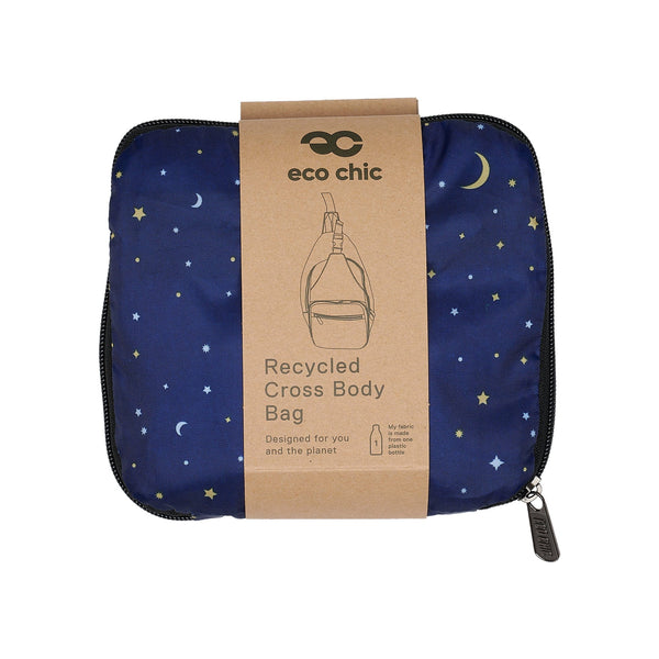 Eco Chic Eco Chic Lightweight Foldable Crossbody Bag Stars And Moons
