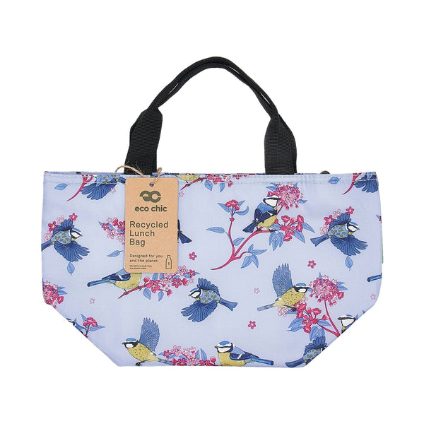 eco chic Eco Chic Lightweight Foldable Lunch Bag Blue Tits