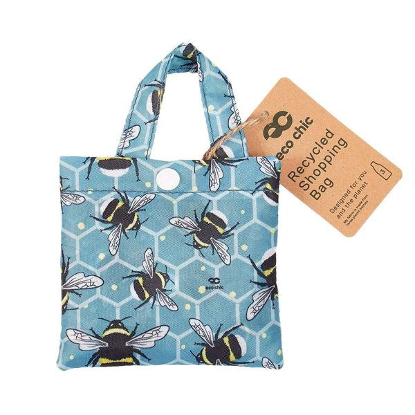 Eco Chic Eco Chic Lightweight Foldable Reusable Shopping Bag Bumble Bees