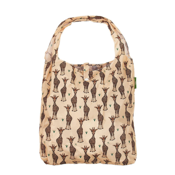 Eco Chic Eco Chic Lightweight Foldable Reusable Shopping Bag Giraffes